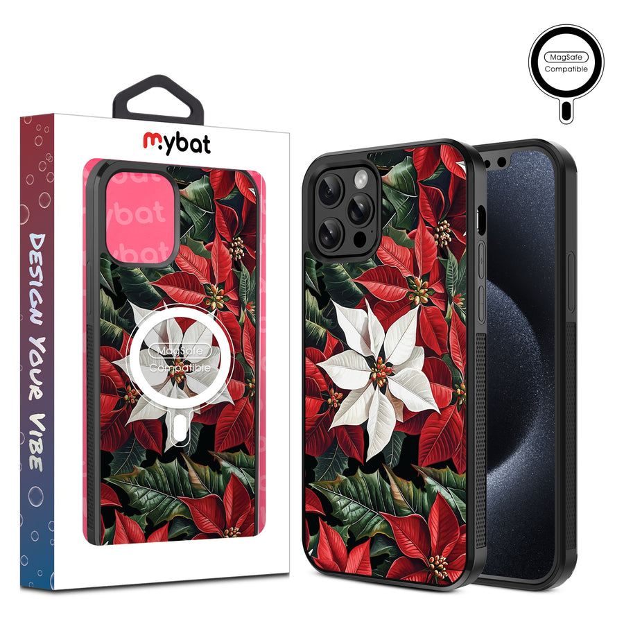 MyBat Design Lab Series MagSafe Case for Apple iPhone 12 / 12 Pro (6.1) - Christmas Poinsettias - MIP12PCSLESMSM301-1.jpg