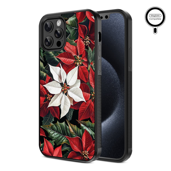 MyBat Design Lab Series MagSafe Case for Apple iPhone 12 / 12 Pro (6.1) - Christmas Poinsettias - MIP12PCSLESMSM301-2.jpg