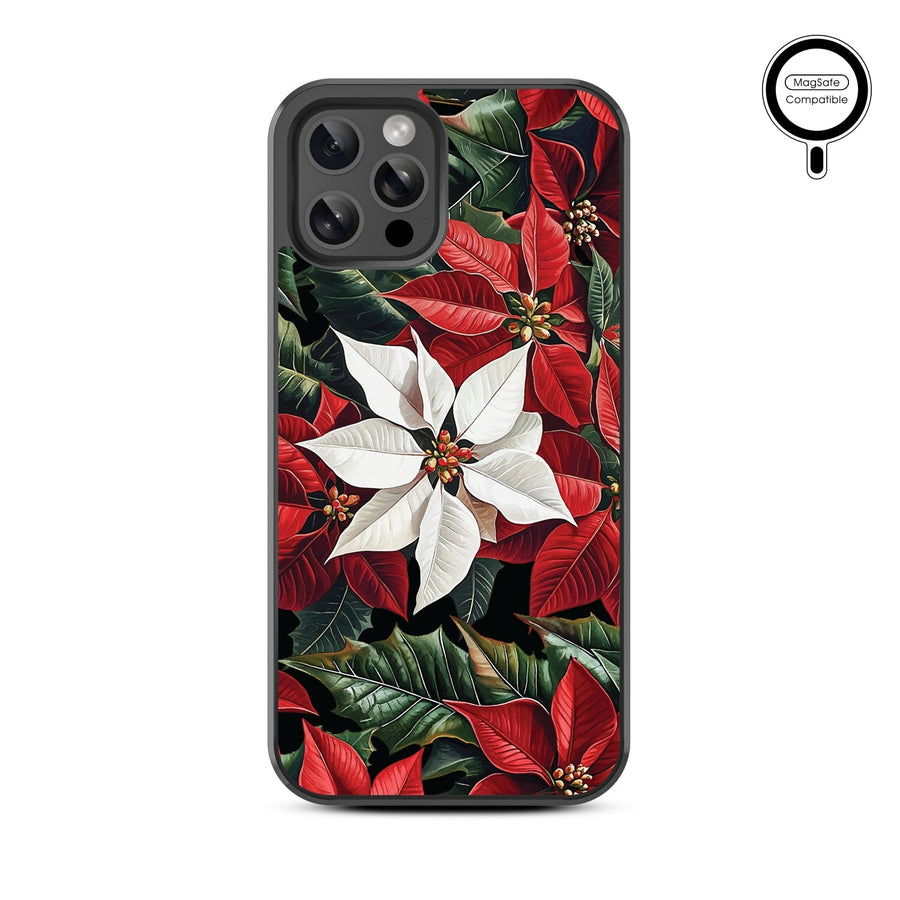MyBat Design Lab Series MagSafe Case for Apple iPhone 12 / 12 Pro (6.1) - Christmas Poinsettias