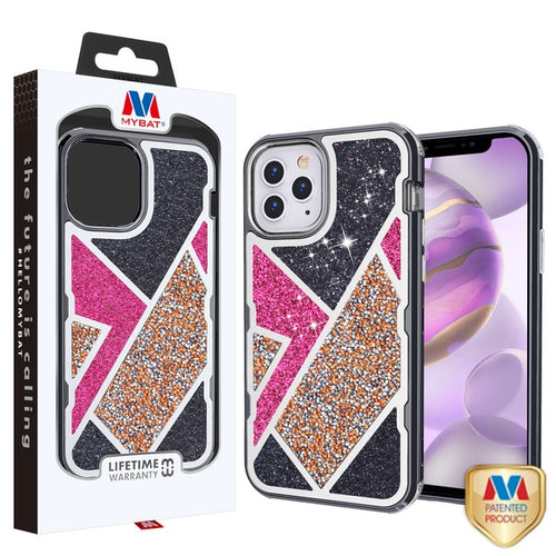 MyBat TUFF Kleer Hybrid Case for Apple iPhone 12 Pro Max - Electroplated Black / Transparent Clear Mini Crystals & Glitter - MIP12PMCSE4TD221-1.jpg
