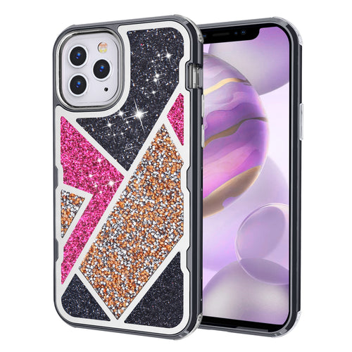 MyBat TUFF Kleer Hybrid Case for Apple iPhone 12 Pro Max - Electroplated Black / Transparent Clear Mini Crystals & Glitter - MIP12PMCSE4TD221-2.jpg