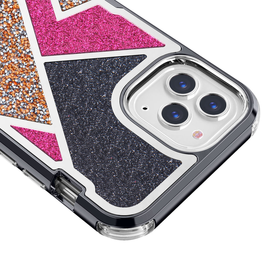 MyBat TUFF Kleer Hybrid Case for Apple iPhone 12 Pro Max - Electroplated Black / Transparent Clear Mini Crystals & Glitter - MIP12PMCSE4TD221-3.jpg