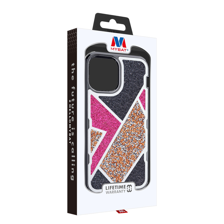 MyBat TUFF Kleer Hybrid Case for Apple iPhone 12 Pro Max - Electroplated Black / Transparent Clear Mini Crystals & Glitter - MIP12PMCSE4TD221-7.jpg