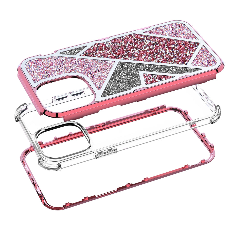 MyBat TUFF Kleer Hybrid Case for Apple iPhone 12 Pro Max - Electroplated Rose Gold / Transparent Clear Mini Crystals & Glitter - MIP12PMCSE4TD223-6.jpg