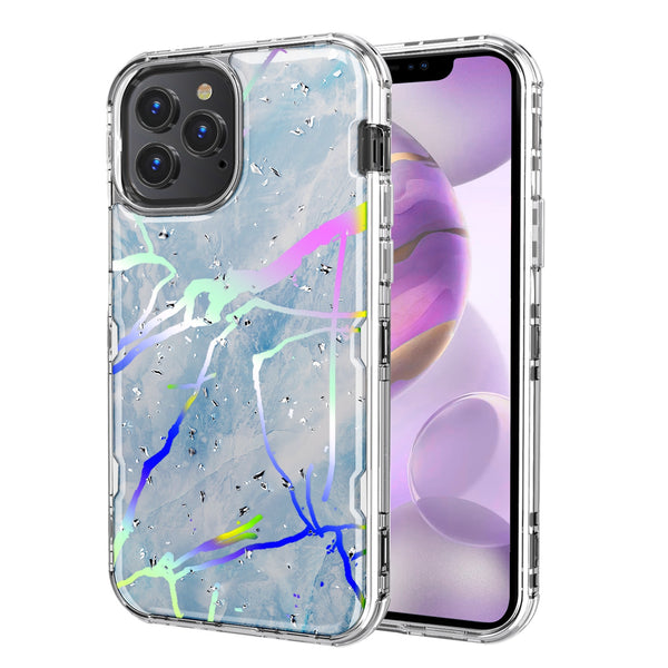 MyBat TUFF Kleer Hybrid Case for Apple iPhone 12 Pro Max - Blue Marbling / Electroplating Silver - MIP12PMCSE4TM203-2.jpg
