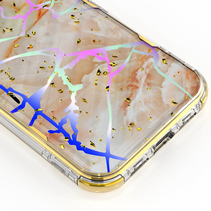 MyBat TUFF Kleer Hybrid Case for Apple iPhone 12 Pro Max - Pale Yellow Marbling / Electroplating Gold - MIP12PMCSE4TM206-5.jpg