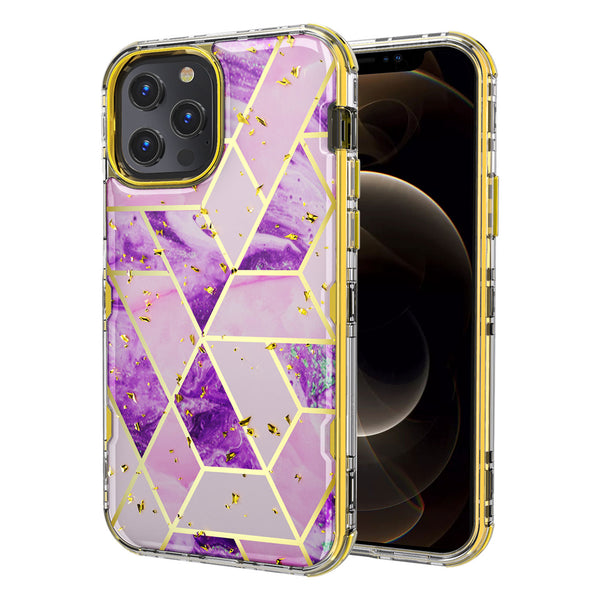 MyBat TUFF Kleer Hybrid Case for Apple iPhone 12 Pro Max - Electroplated Purple Marble / Electroplating Gold - MIP12PMCSE4TM252-2.jpg