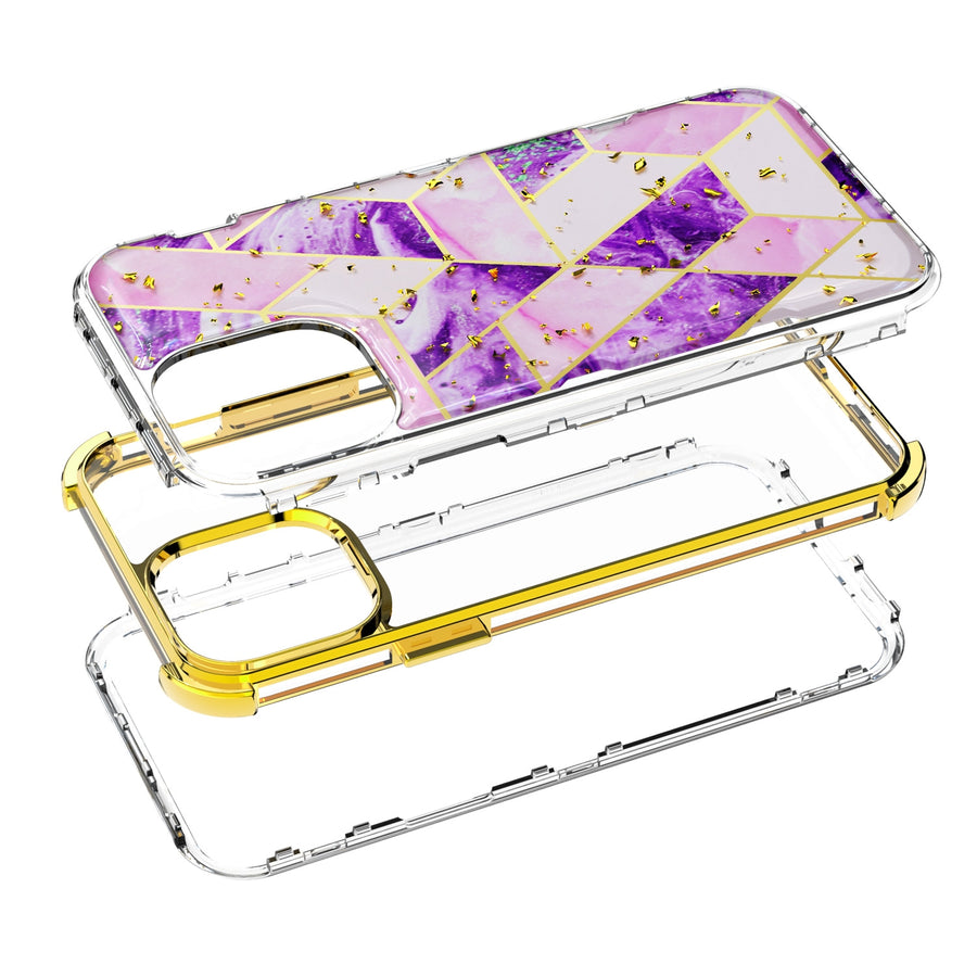 MyBat TUFF Kleer Hybrid Case for Apple iPhone 12 Pro Max - Electroplated Purple Marble / Electroplating Gold - MIP12PMCSE4TM252-3.jpg