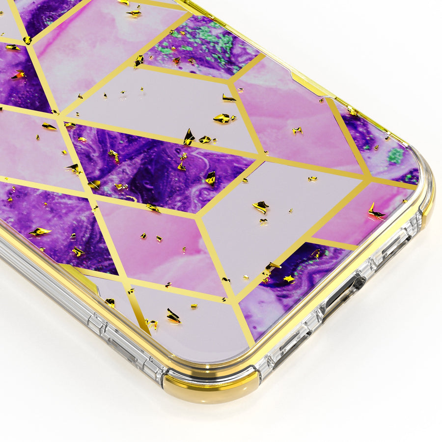 MyBat TUFF Kleer Hybrid Case for Apple iPhone 12 Pro Max - Electroplated Purple Marble / Electroplating Gold - MIP12PMCSE4TM252-5.jpg