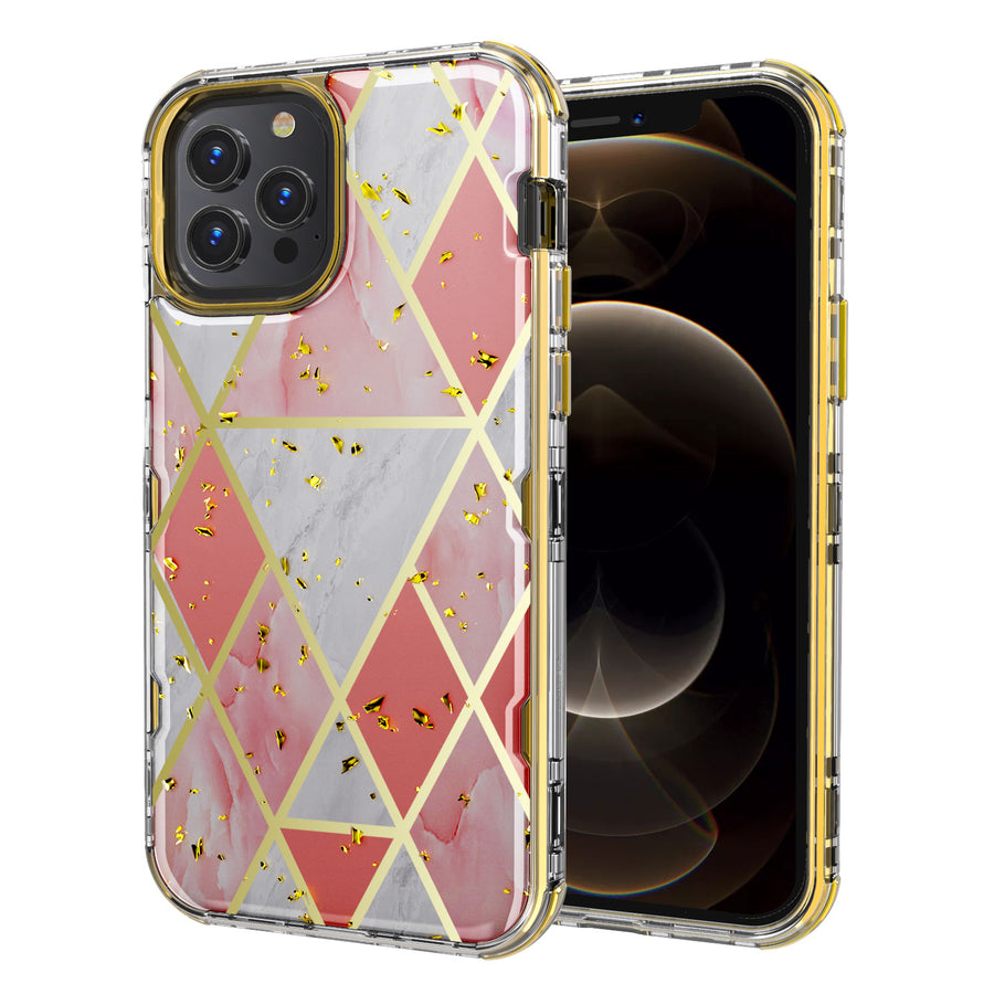 MyBat TUFF Kleer Hybrid Case for Apple iPhone 12 Pro Max - Electroplated Pink Marble / Electroplating Gold - MIP12PMCSE4TM253-2.jpg