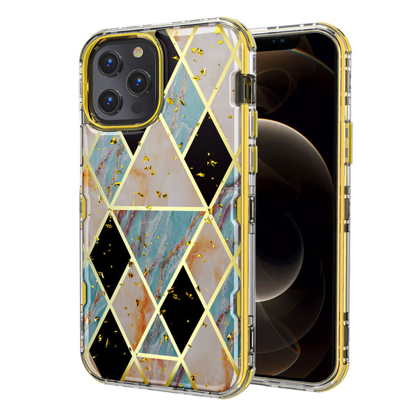 MyBat TUFF Kleer Hybrid Case for Apple iPhone 12 Pro Max - Electroplated Blue Marble / Electroplating Gold - MIP12PMCSE4TM254-2.jpg