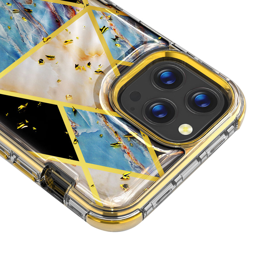 MyBat TUFF Kleer Hybrid Case for Apple iPhone 12 Pro Max - Electroplated Blue Marble / Electroplating Gold - MIP12PMCSE4TM254-4.jpg