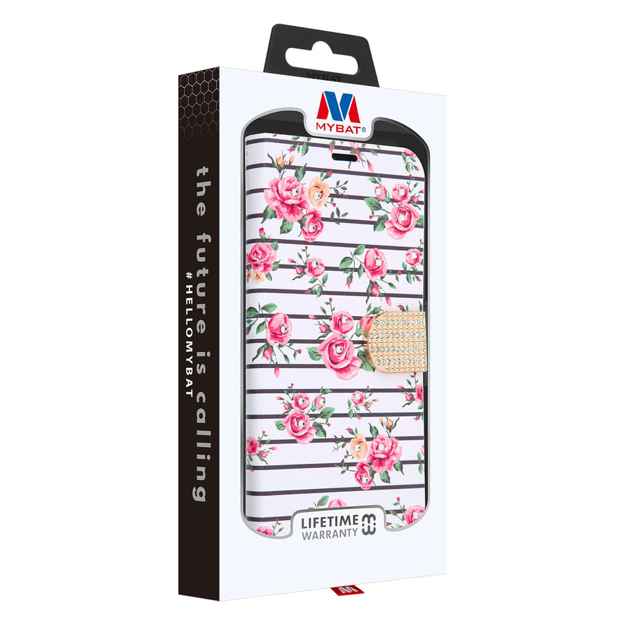 MyBat MyJacket Wallet Diamond Series for Apple iPhone 12 Pro Max - Pink Fresh Roses - MIP12PMPCMJD105-7.jpg