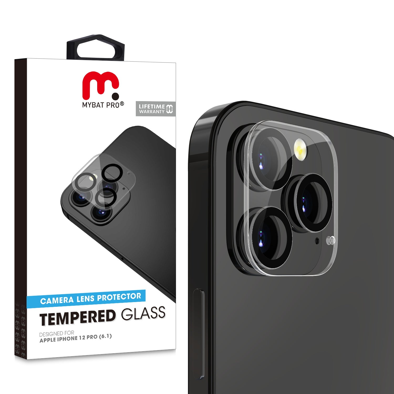 MyBat Pro Tempered Glass Lens Protector (2.5D) for Apple iPhone 12 Pro - Clear