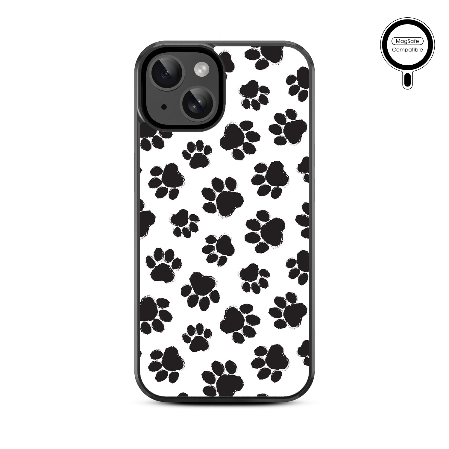 MyBat Design Lab Series MagSafe Case for Apple iPhone 17e / 16e / 14 / 13 - Black Paw Prints