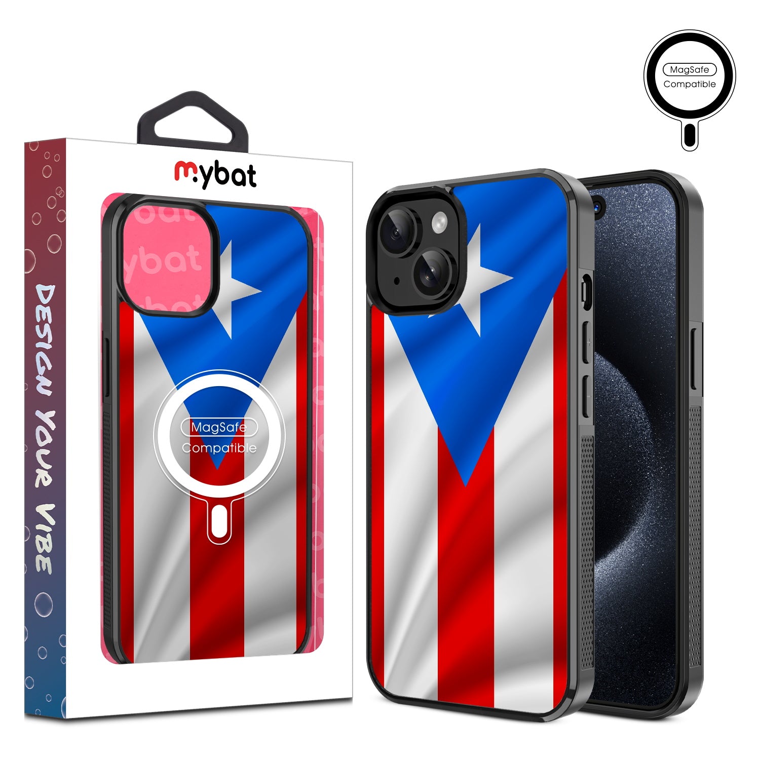 MyBat Design Lab Series MagSafe Case for Apple iPhone 17e / 16e / 14 / 13 - Puerto Rican Flag