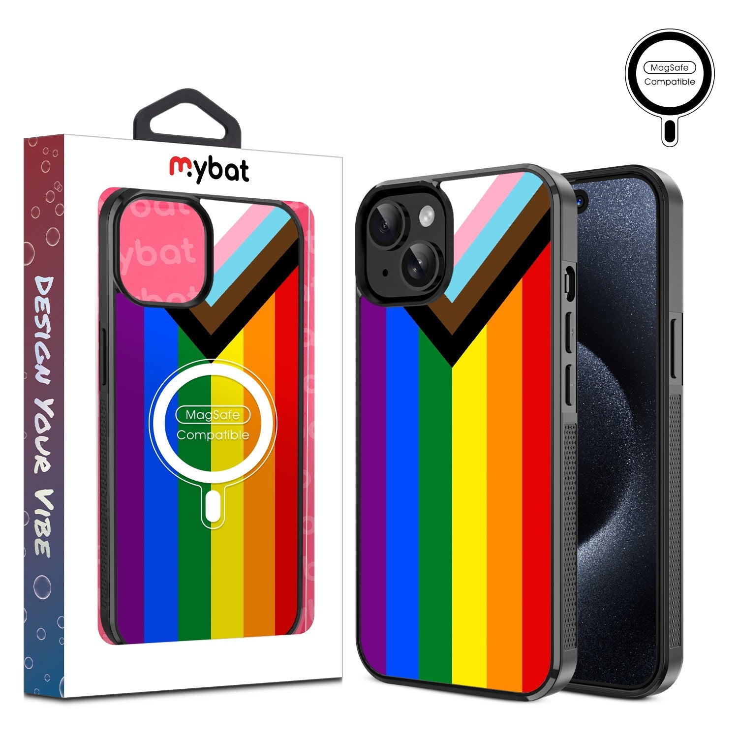 MyBat Design Lab Series MagSafe Case for Apple iPhone 17e / 16e / 14 / 13 - LGBTQ+ Flag