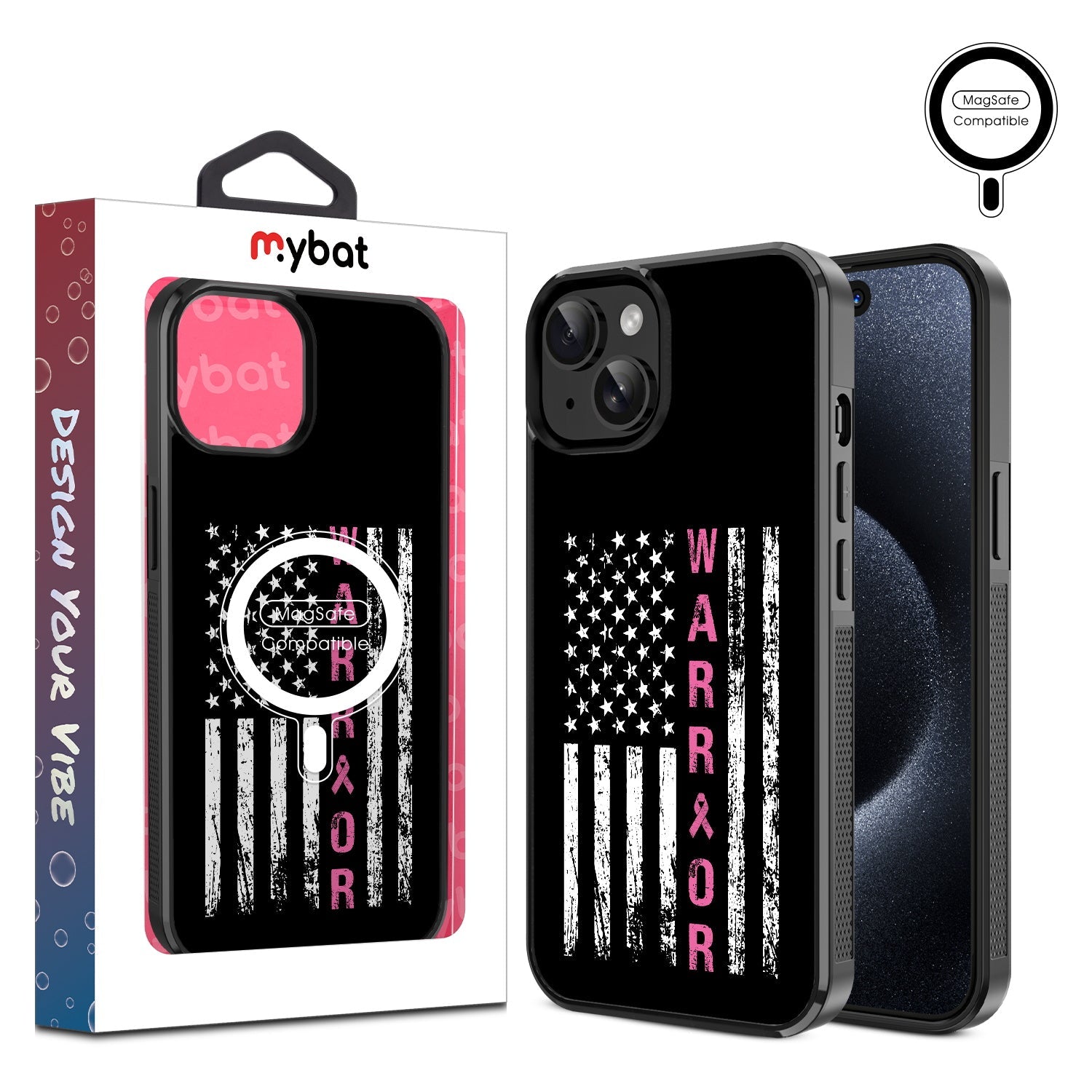 MyBat Design Lab Series MagSafe Case for Apple iPhone 17e / 16e / 14 / 13 - Pink Ribbon