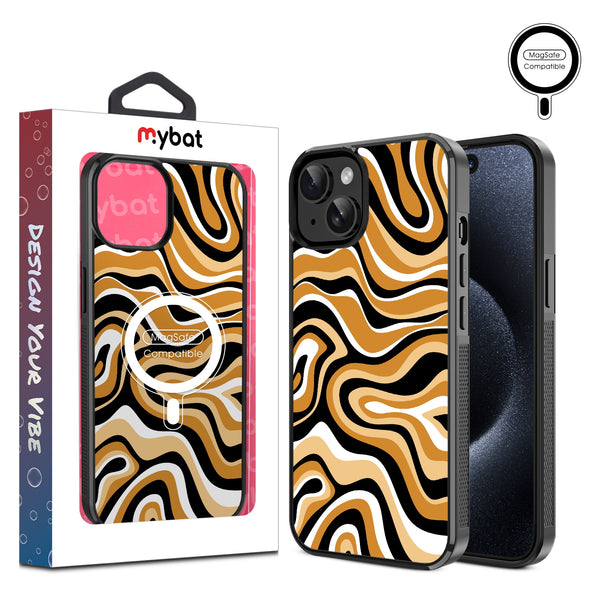 MyBat Design Lab Series MagSafe Case for Apple iPhone 17e / 16e / 14 / 13 - Groovy Golden Swirls - MIP13CSLESMSM093-1.jpg