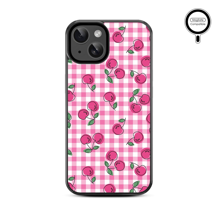 MyBat Design Lab Series MagSafe Case for Apple iPhone 17e / 16e / 14 / 13 - Pink Cherries