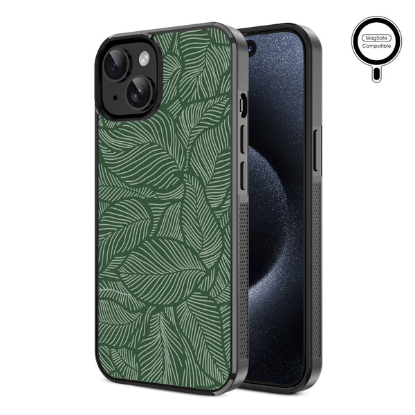 MyBat Design Lab Series MagSafe Case for Apple iPhone 17e / 16e / 14 / 13 - Leaves - MIP13CSLESMSM125-2.jpg