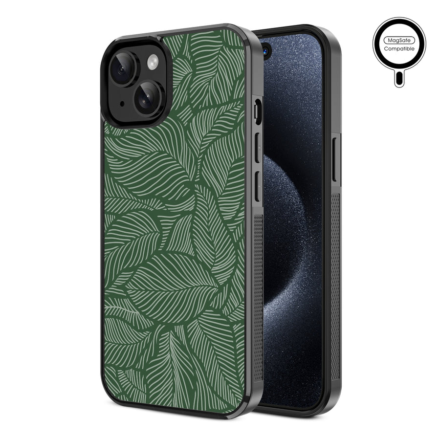 MyBat Design Lab Series MagSafe Case for Apple iPhone 17e / 16e / 14 / 13 - Leaves - MIP13CSLESMSM125-2.jpg