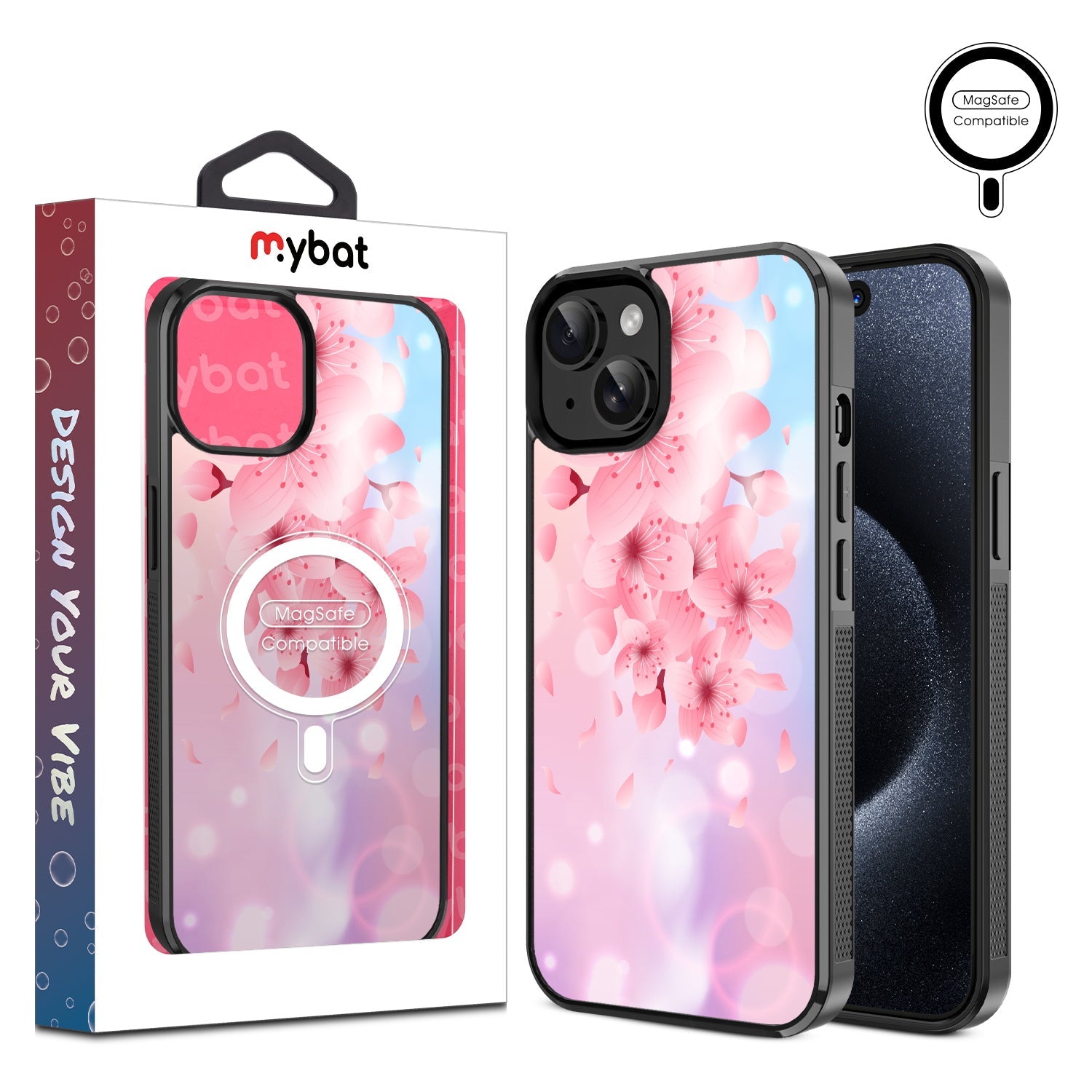 MyBat Design Lab Series MagSafe Case for Apple iPhone 17e / 16e / 14 / 13 - Cherry Blossoms