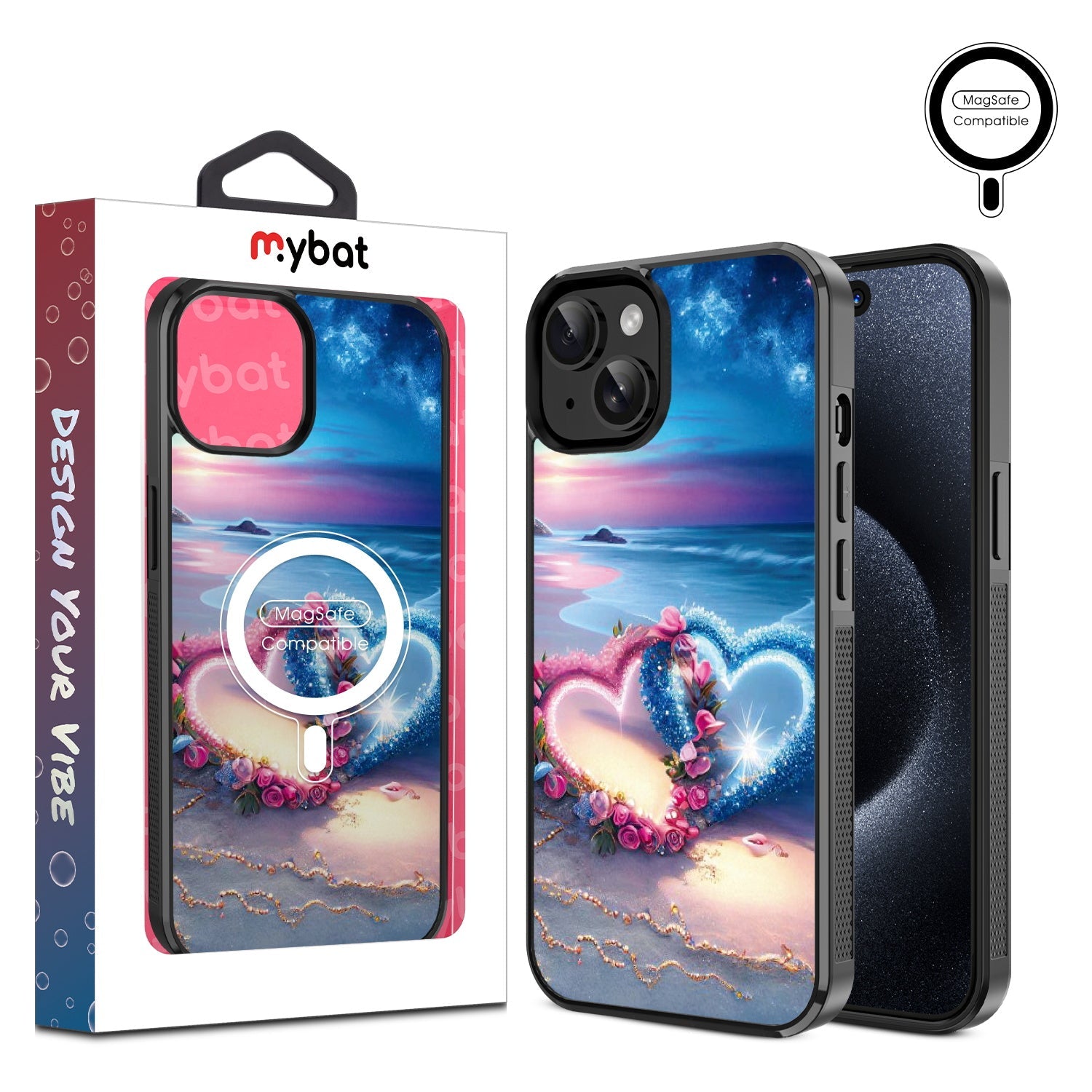MyBat Design Lab Series MagSafe Case for Apple iPhone 17e / 16e / 14 / 13 - Heart and Soul