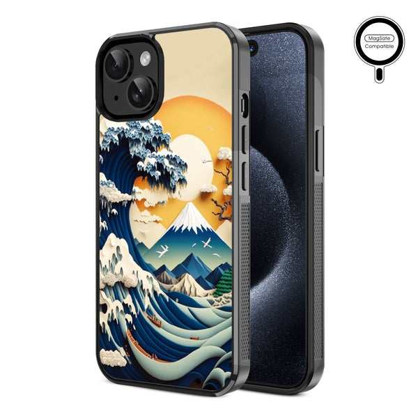 MyBat Design Lab Series MagSafe Case for Apple iPhone 17e / 16e / 14 / 13 - The Great Wave - MIP13CSLESMSM177-2.jpg