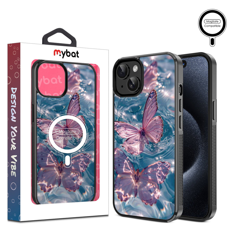 MyBat Design Lab Series MagSafe Case for Apple iPhone 17e / 16e / 14 / 13 - Floating Butterflies