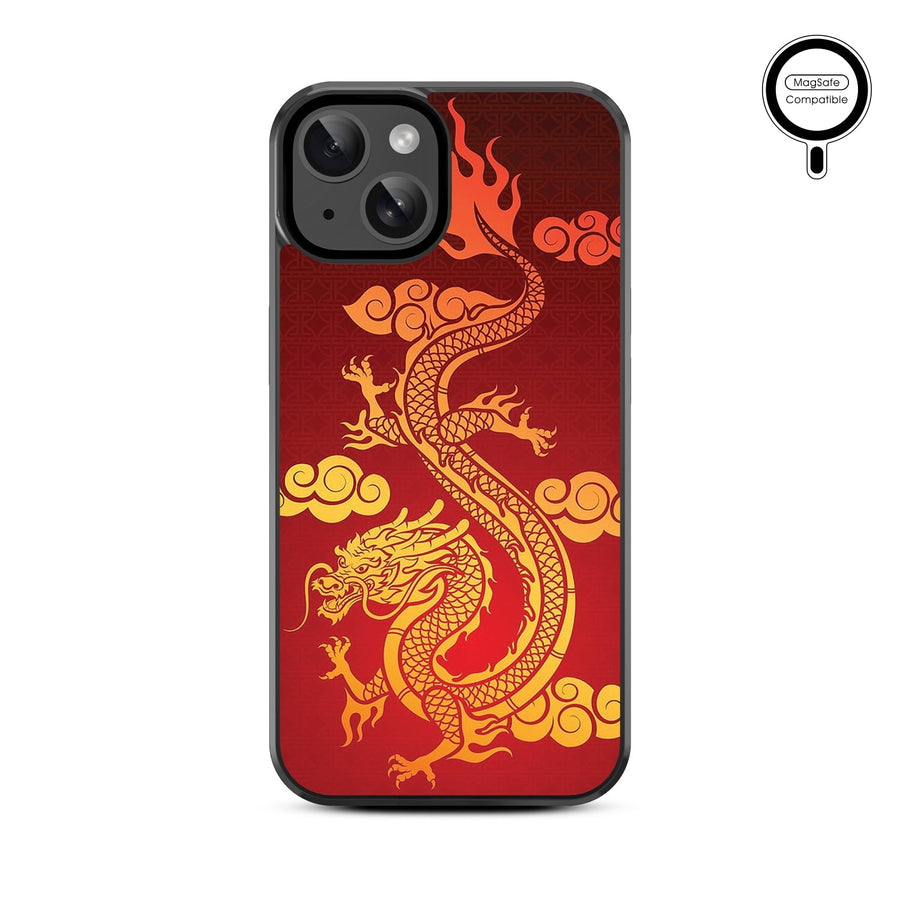 MyBat Design Lab Series MagSafe Case for Apple iPhone 17e / 16e / 14 / 13 - Golden Dragon