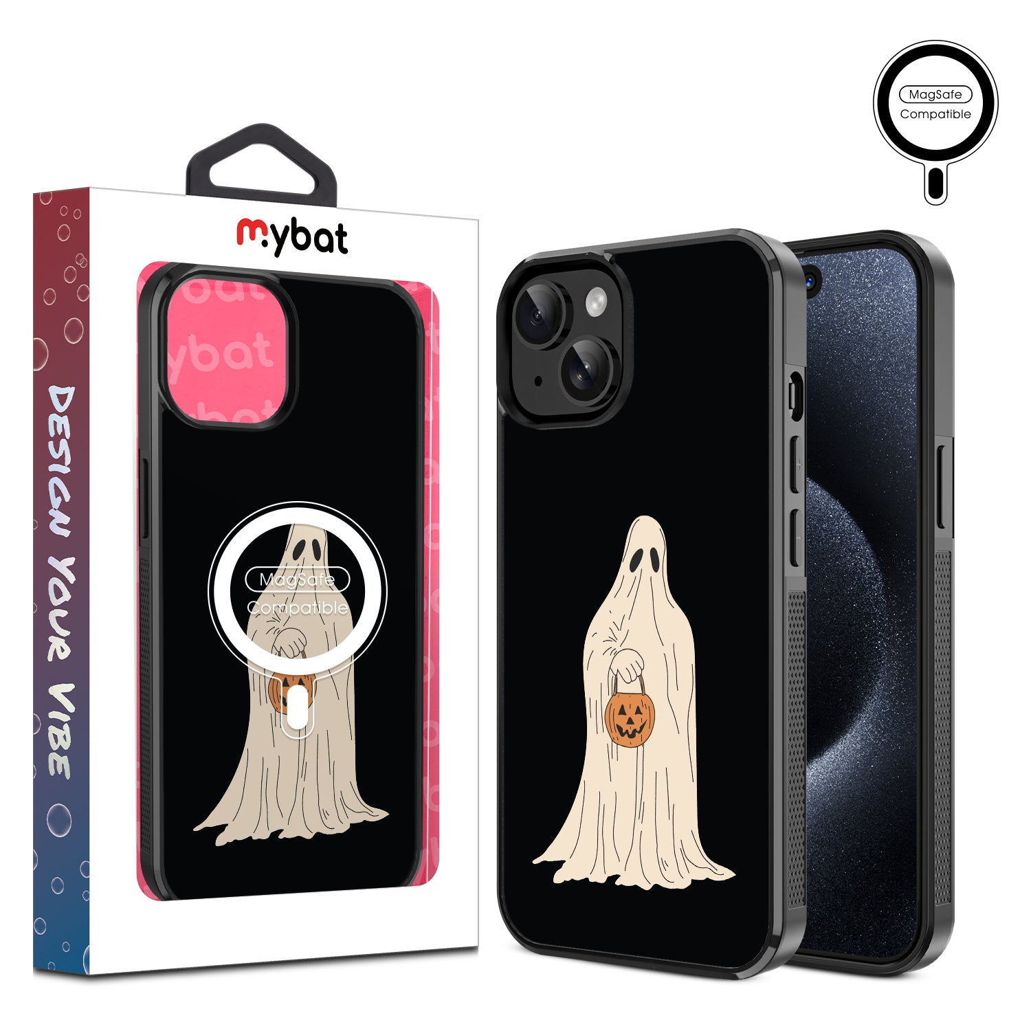 MyBat Design Lab Series MagSafe Case for Apple iPhone 17e / 16e / 14 / 13 - Happy Haunting