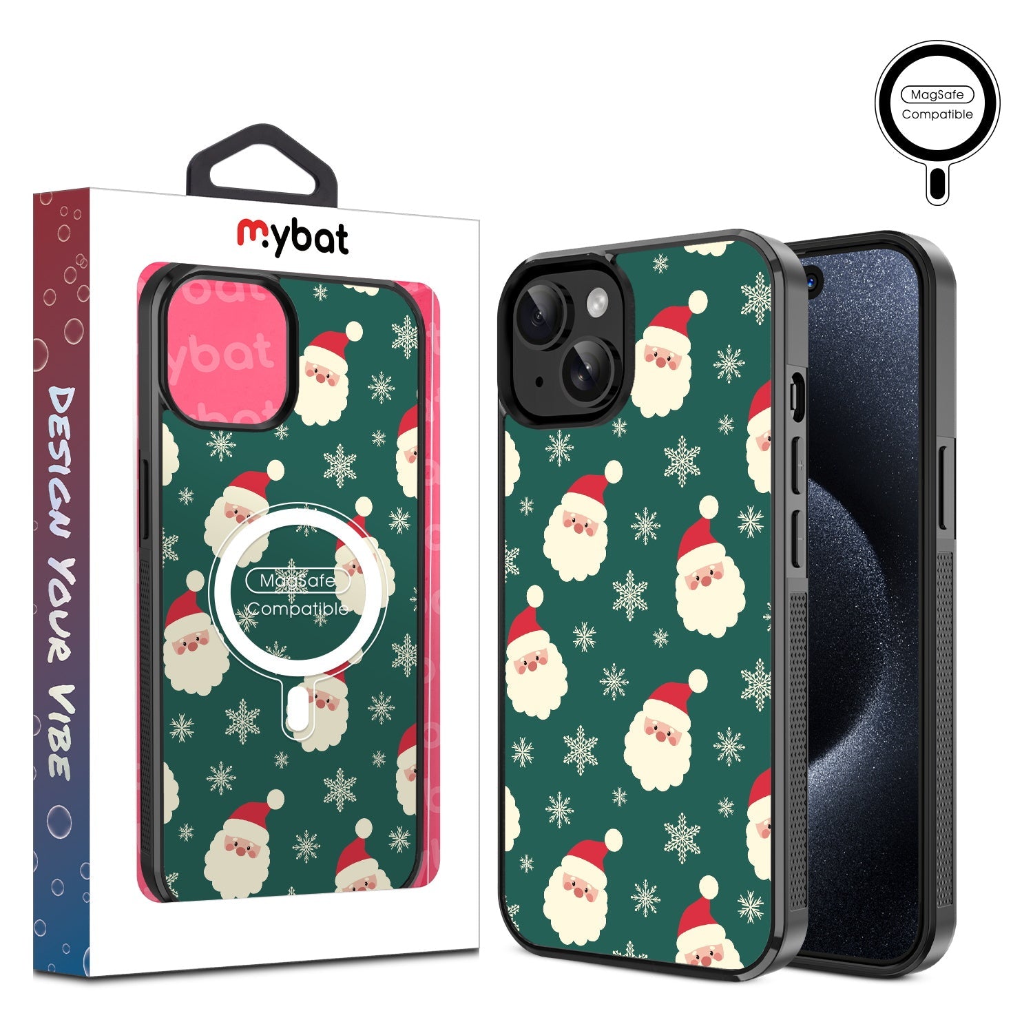 MyBat Design Lab Series MagSafe Case for Apple iPhone 17e / 16e / 14 / 13 - Jolly Saint Nick
