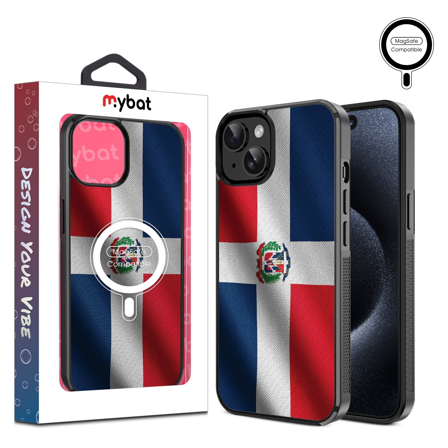 MyBat Design Lab Series MagSafe Case for Apple iPhone 17e / 16e / 14 / 13- Dominican Republic Flag