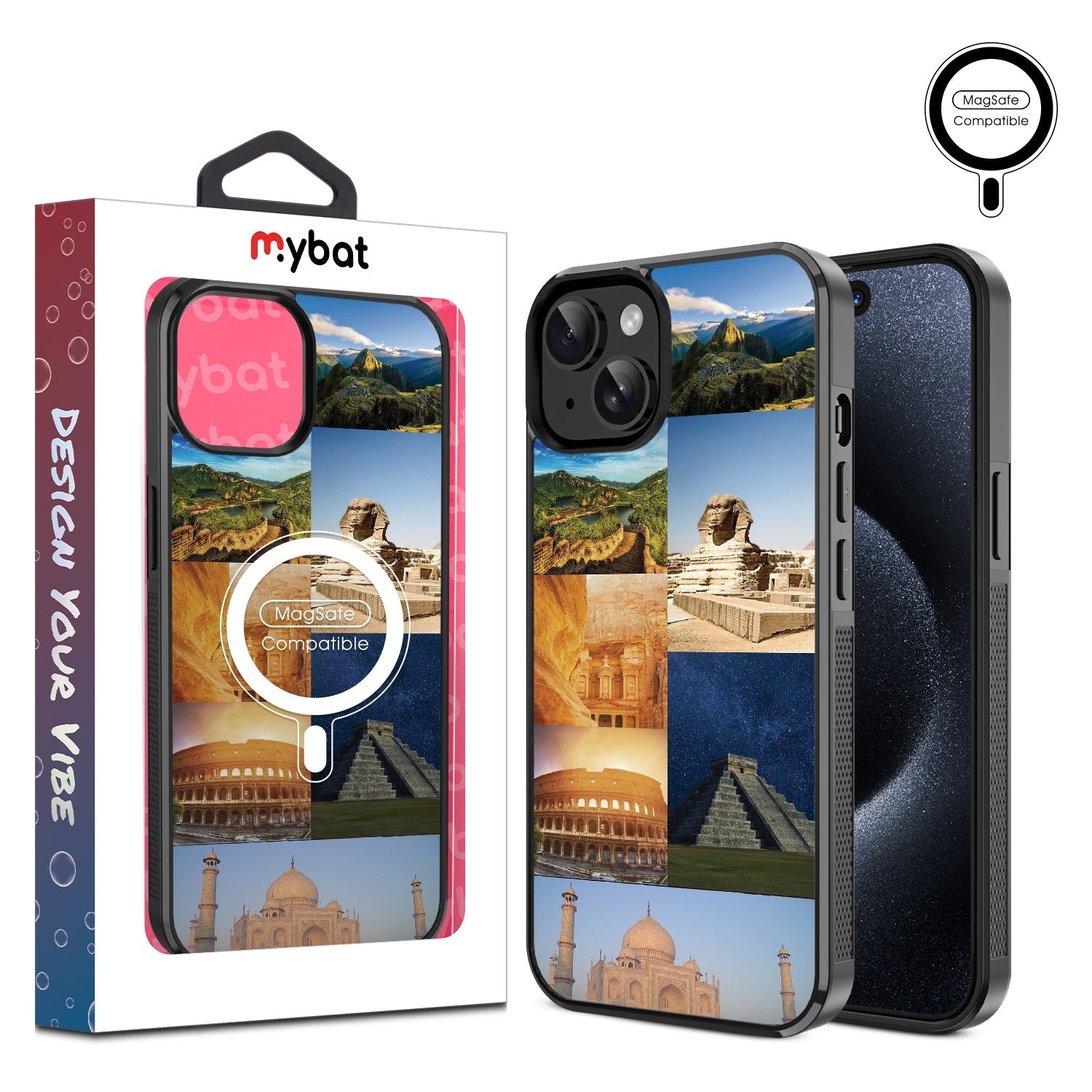 MyBat Design Lab Series MagSafe Case for Apple iPhone 17e / 16e / 14 / 13 - 7 Wonders