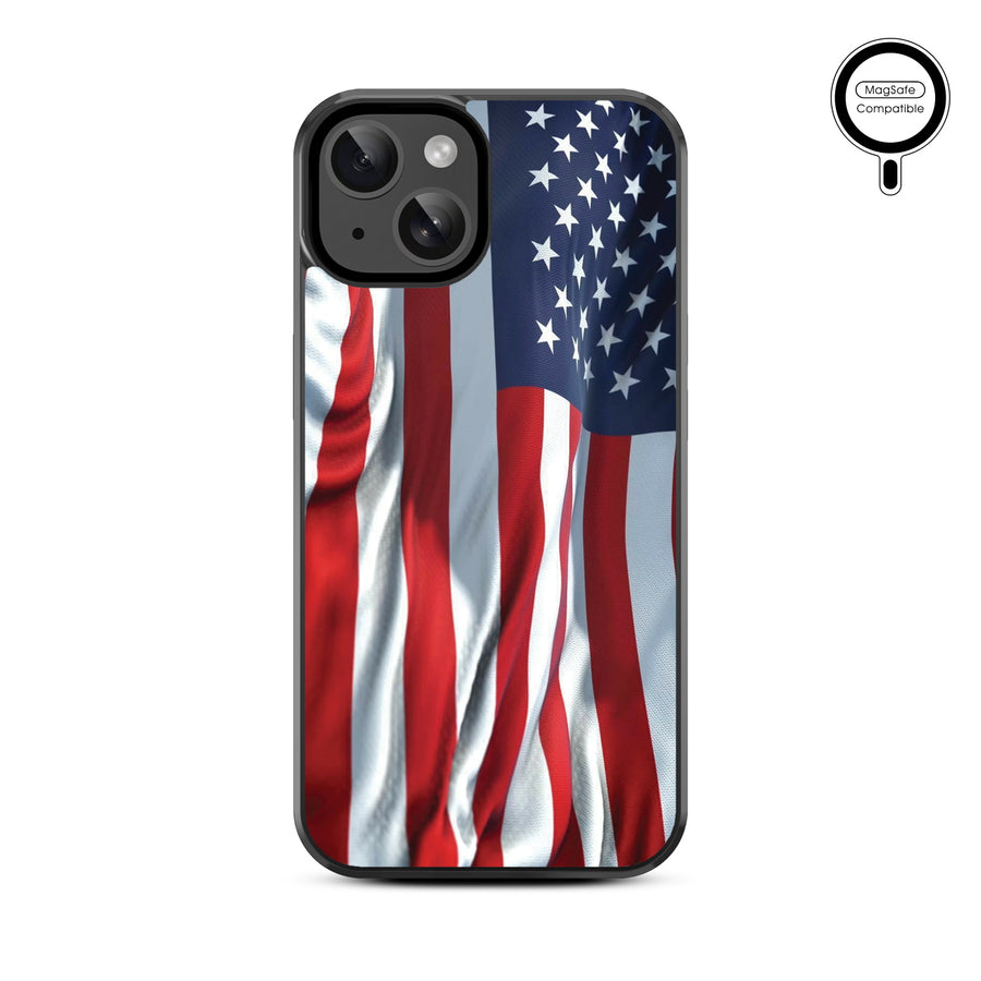 MyBat Design Lab Series MagSafe Case for Apple iPhone 17e / 16e / 14 / 13 - Waving USA FLag - MIP13CSLESMSM367-3.jpg