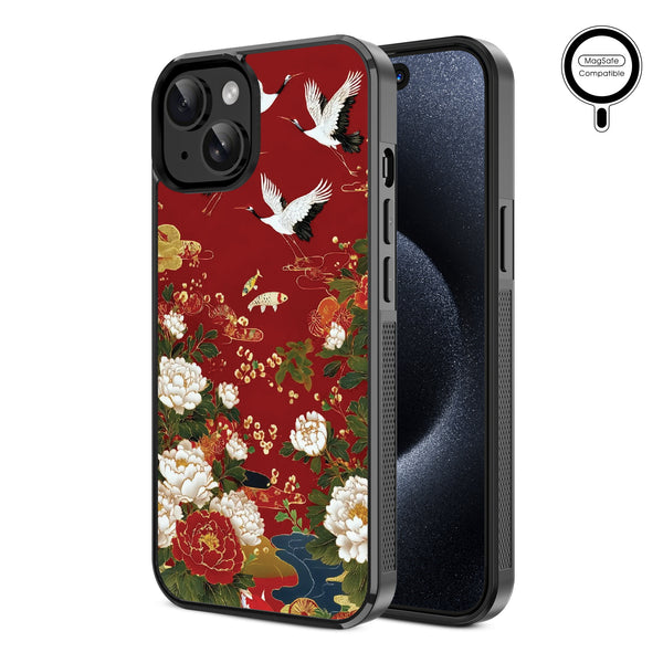 MyBat Design Lab Series MagSafe Case for Apple iPhone 17e / 16e / 14 / 13 - Crane and Koi Fish - MIP13CSLESMSM391-2.jpg