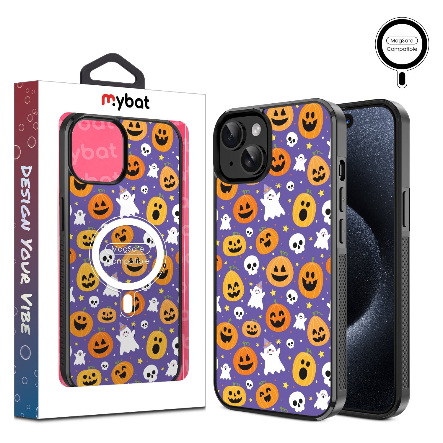 MyBat Design Lab Series MagSafe Case for Apple iPhone 17e / 16e / 14 / 13 - Pumpkin Party