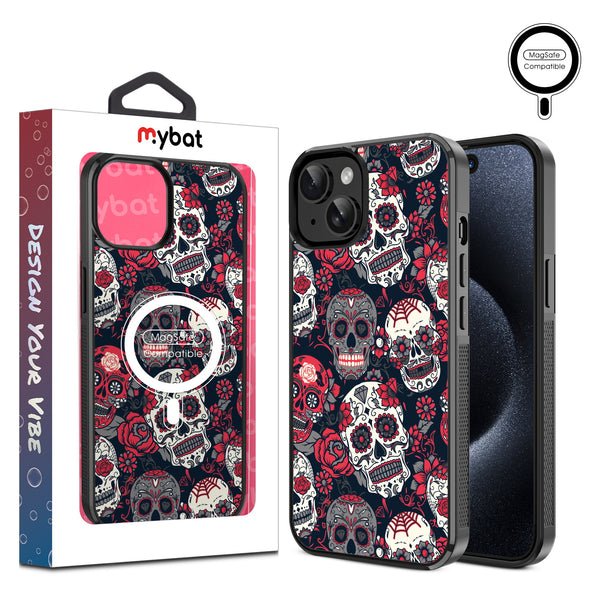 MyBat Design Lab Series MagSafe Case for Apple iPhone 17e / 16e / 14 / 13 - Sugar Rose Skulls - MIP13CSLESMSM418-1.jpg