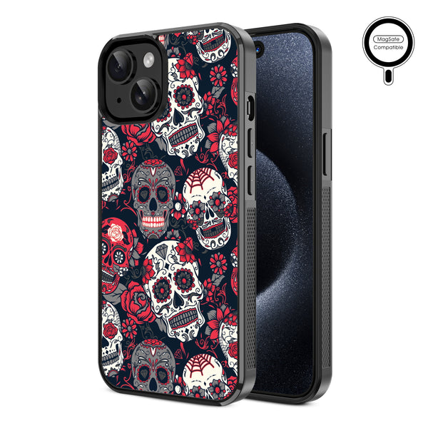 MyBat Design Lab Series MagSafe Case for Apple iPhone 17e / 16e / 14 / 13 - Sugar Rose Skulls - MIP13CSLESMSM418-2.jpg