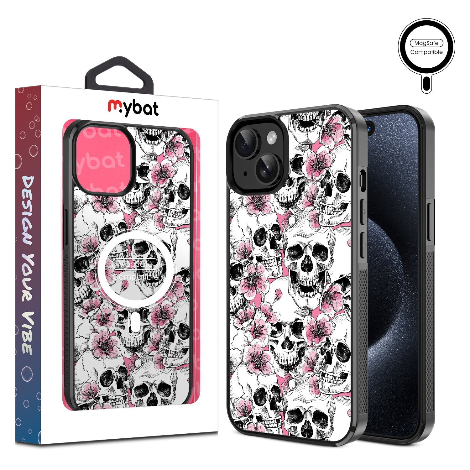 MyBat Design Lab Series MagSafe Case for Apple iPhone 17e / 16e / 14 / 13 - Death Blooms