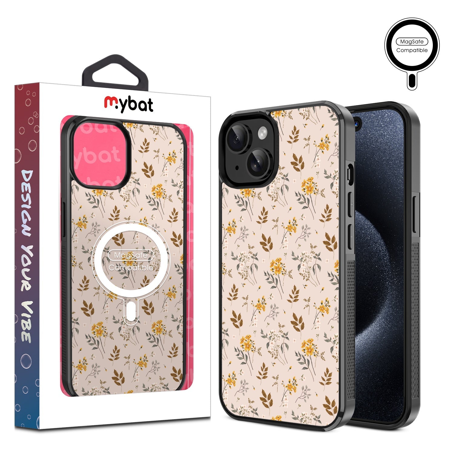 MyBat Design Lab Series MagSafe Case for Apple iPhone 17e / 16e / 14 / 13 - Ditsy Botanical