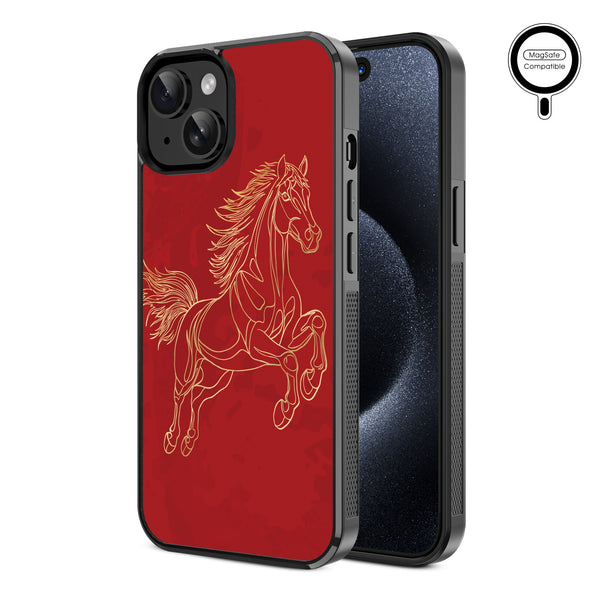 MyBat Design Lab Series MagSafe Case for Apple iPhone 17e / 16e / 14 / 13 - Fire Horse - MIP13CSLESMSM460-2.jpg