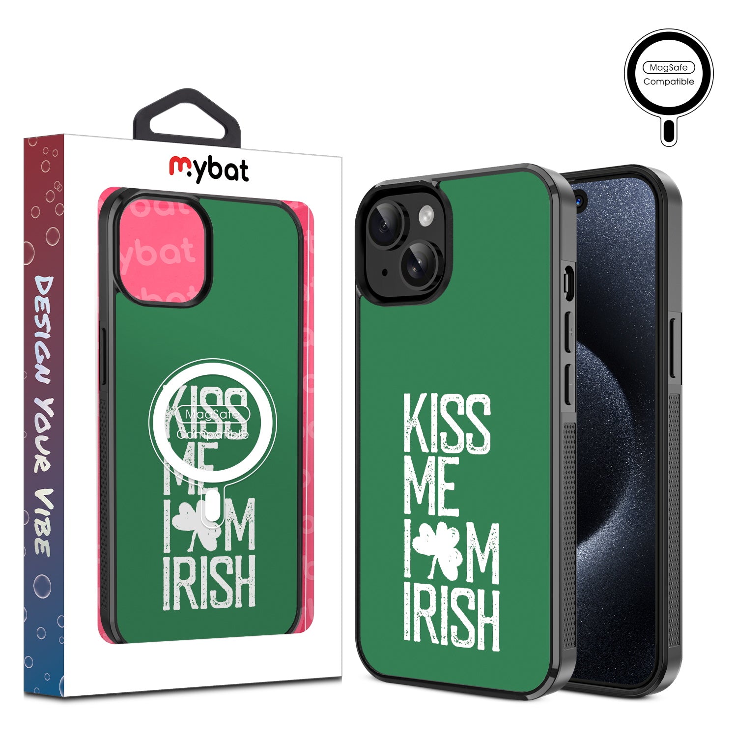 MyBat Design Lab Series MagSafe Case for Apple iPhone 17e / 16e / 14 / 13 - Kiss Me I'm Irish