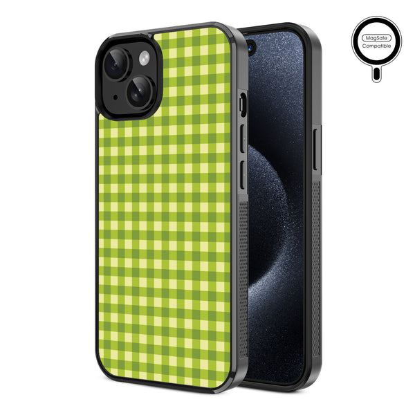 MyBat Design Lab Series MagSafe Case for Apple iPhone 17e / 16e / 14 / 13 - Green Gingham - MIP13CSLESMSM476-2.jpg