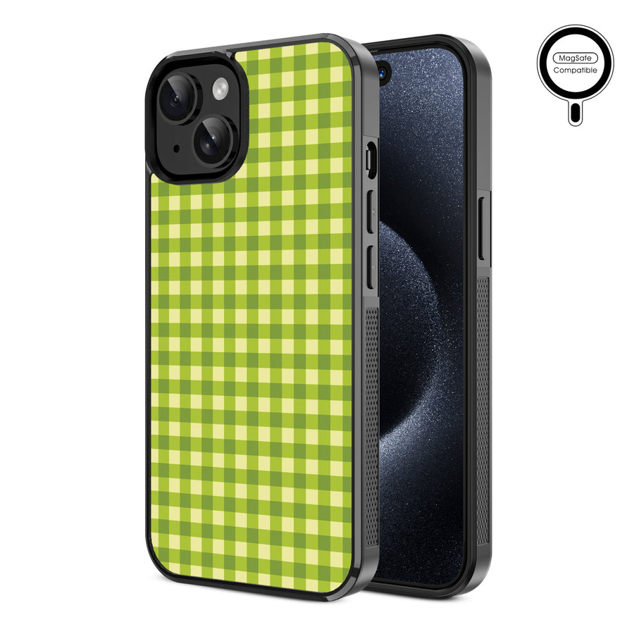 MyBat Design Lab Series MagSafe Case for Apple iPhone 17e / 16e / 14 / 13 - Green Gingham - MIP13CSLESMSM476-2.jpg