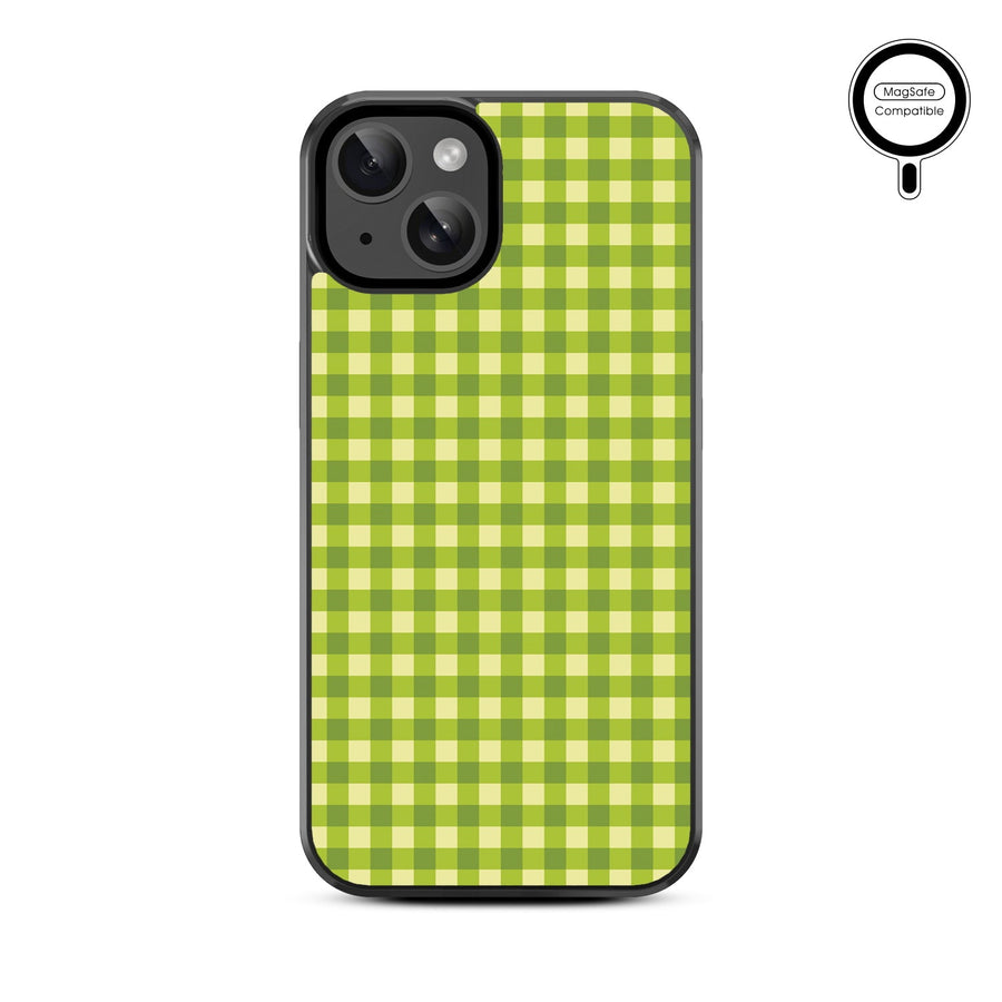 MyBat Design Lab Series MagSafe Case for Apple iPhone 17e / 16e / 14 / 13 - Green Gingham