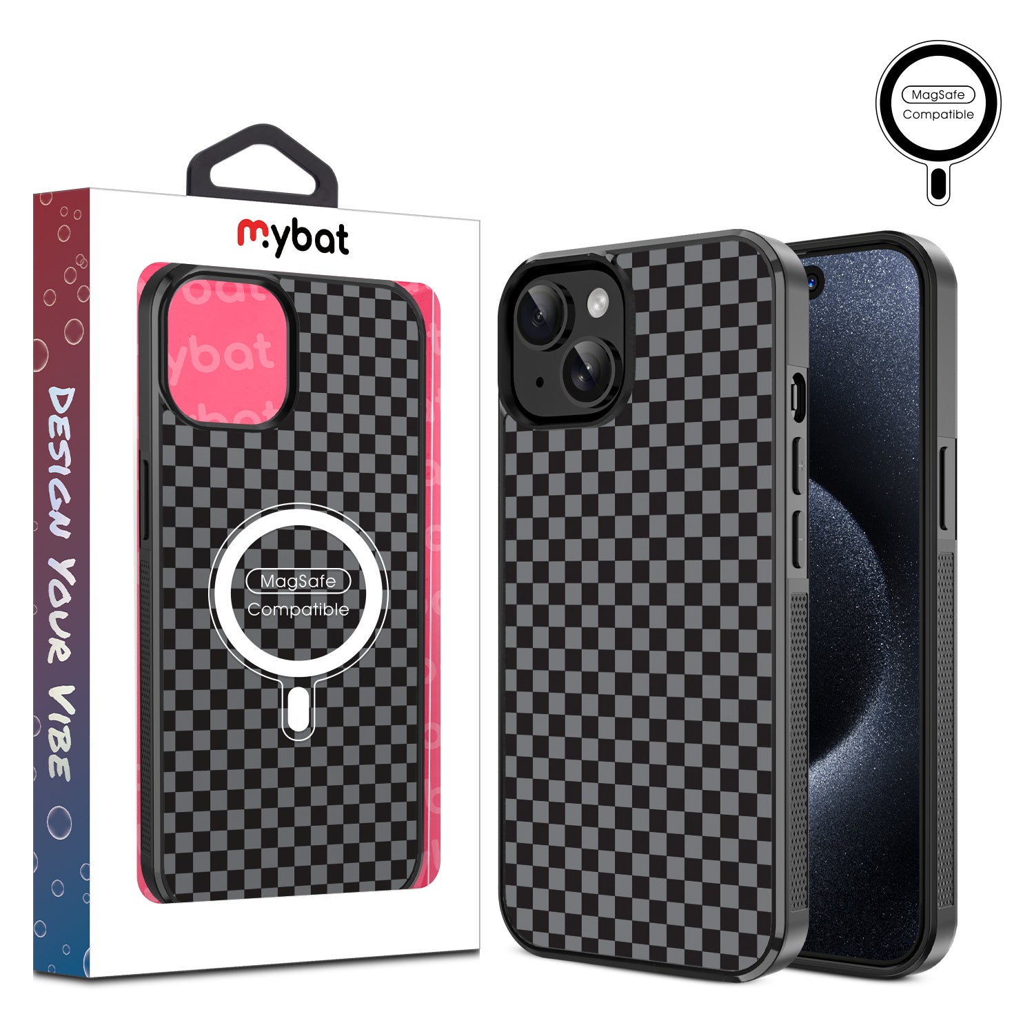 MyBat Design Lab Series MagSafe Case for Apple iPhone 17e / 16e / 14 / 13 - Tuxedo Check