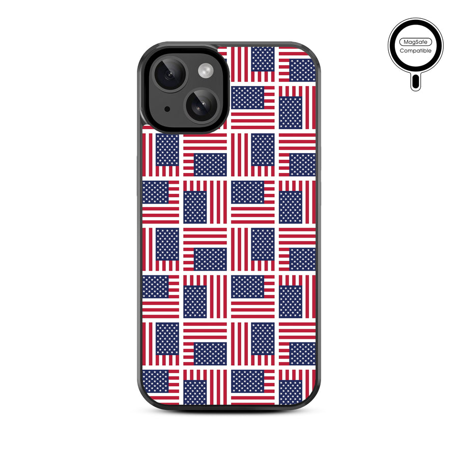 MyBat Design Lab Series MagSafe Case for Apple iPhone 17e / 16e / 14 / 13 – Flag Patchwork - MIP13CSLESMSM519-2.JPG
