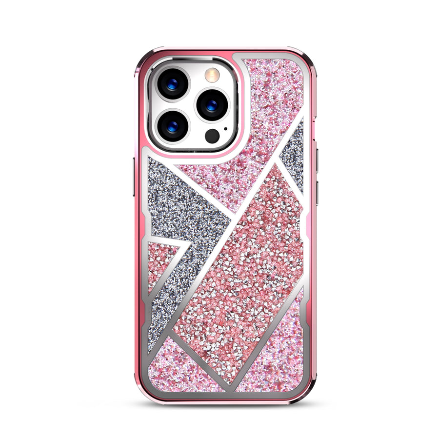 MyBat TUFF Kleer Hybrid Case for Apple iPhone 13 Pro - Electroplated Rose Gold / Transparent Clear Mini Crystals & Glitter - MIP13PCSE4TD223-3.jpg